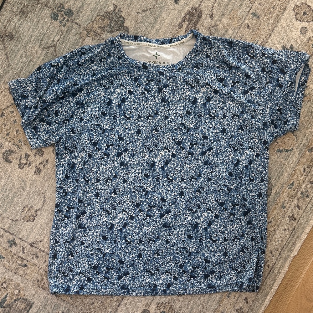 Tuckernuck Blue Floral Short Sleeve Tee